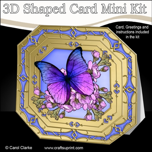 3D Shaped Octagonal Floral Card Kit - Spring Flowers