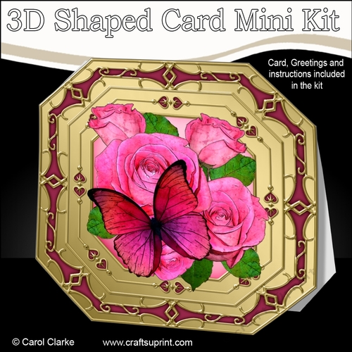 3D Shaped Octagonal Floral Card Kit - Spring Flowers