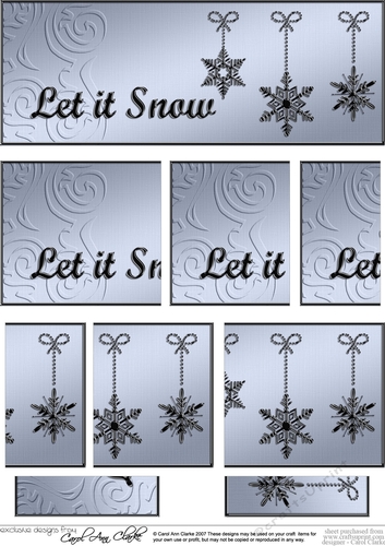 Let it Snow Christmas DL side stacker Topper
