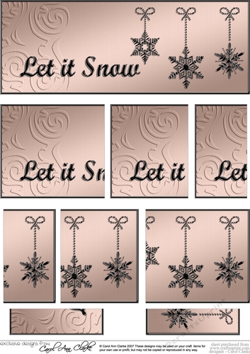 Let it Snow Christmas DL side stacker Topper