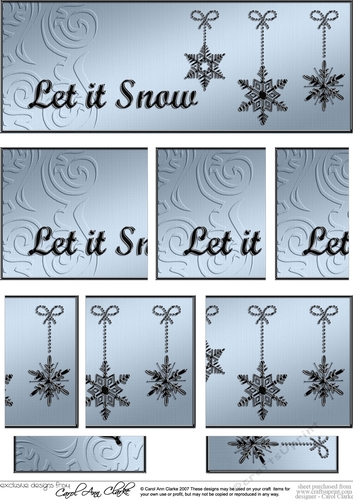 Let it Snow Christmas DL side stacker Topper