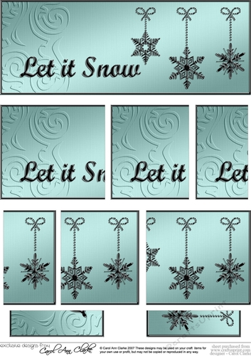 Let it Snow Christmas DL side stacker Topper
