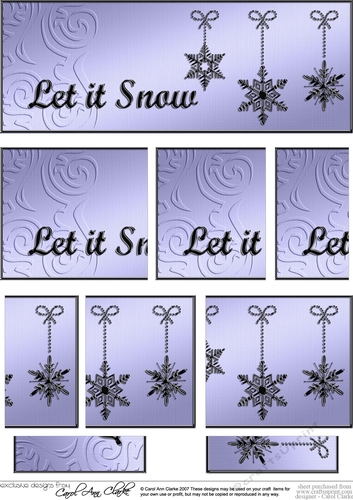 Let it Snow Christmas DL side stacker Topper