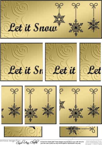 Let it Snow Christmas DL side stacker Topper