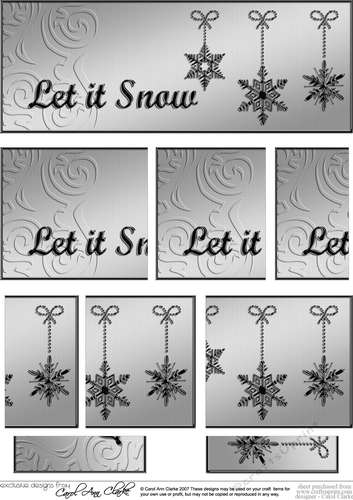 Let it Snow Christmas DL side stacker Topper