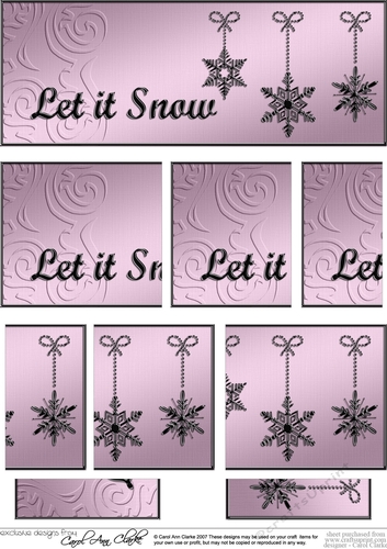 Let it Snow Christmas DL side stacker Topper