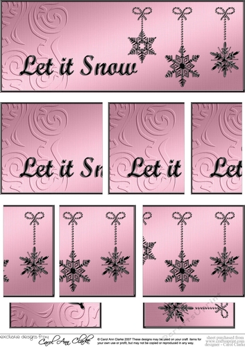 Let it Snow Christmas DL side stacker Topper