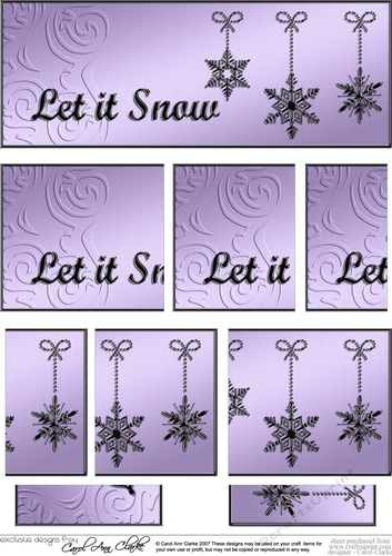 Let it Snow Christmas DL side stacker Topper
