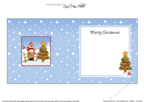 Christmas Ruidolph has decorated the Xmas Tree square landscape insert