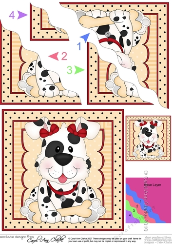 Wavey Corner Stacker - Cute Little Spotty Dog