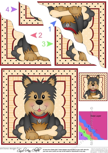 Wavey Corner Stacker - Cute Little Yorkie Dog
