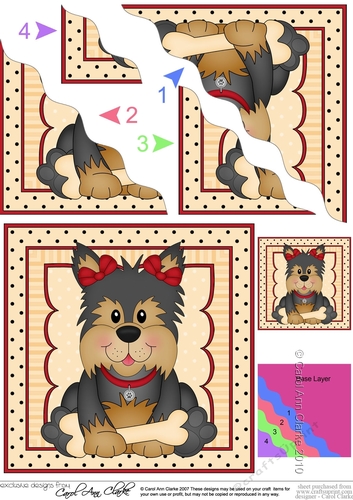 Wavey Corner Stacker - Cute Little Yorkie Dog