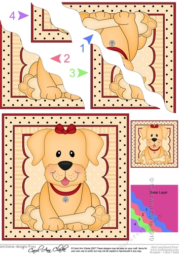 Wavey Corner Stacker - Cute Little Golden Labrador Dog