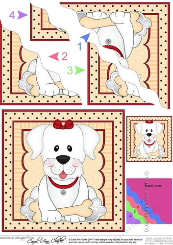 Wavey Corner Stacker - Cute Little White Labrador Dog
