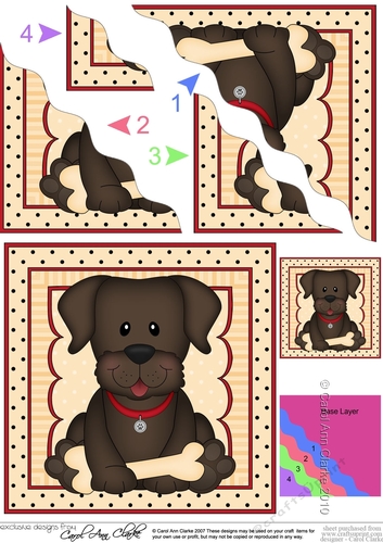 Wavey Corner Stacker - Cute Little Chocolate Labrador Dog