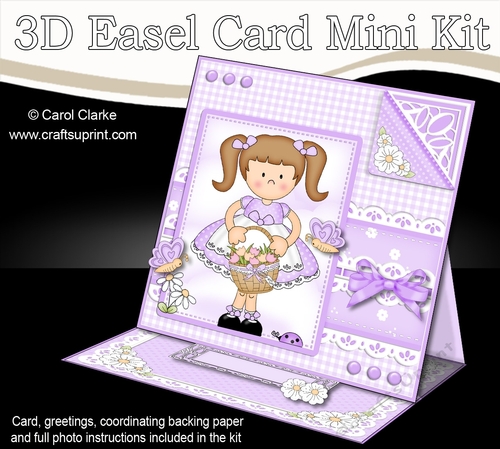 3D Easel Card Mini Kit - Pretty in Lilac - Cute Girlz