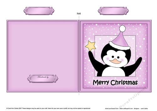 Christmas Penguin Cut and Fold Card 