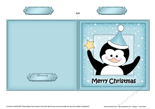 Christmas Penguin Cut and Fold Card 