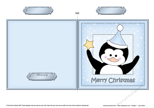 Christmas Penguin Cut and Fold Card 
