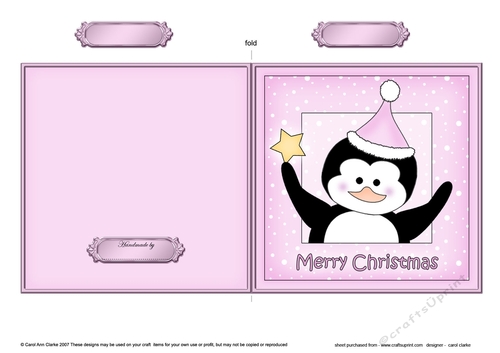 Christmas Penguin Cut and Fold Card 