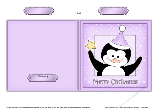 Christmas Penguin Cut and Fold Card 