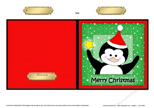 Christmas Penguin Cut and Fold Card 