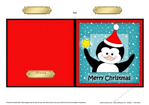Christmas Penguin Cut and Fold Card 