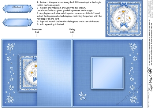 Denim and Daisies No-hole Fold Back Card