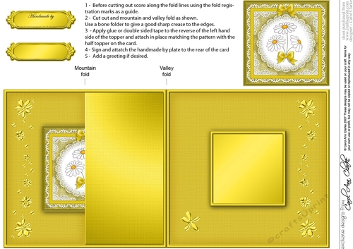 Denim and Daisies No-hole Fold Back Card