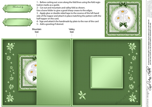Denim and Daisies No-hole Fold Back Card