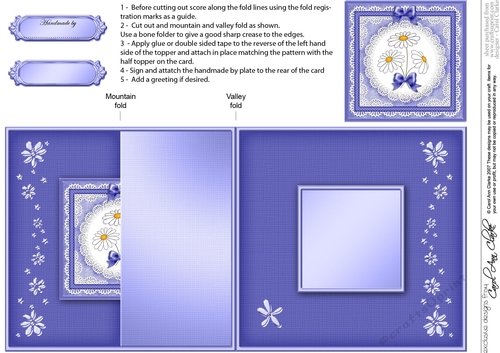 Denim and Daisies No-hole Fold Back Card