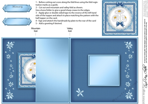 Denim and Daisies No-hole Fold Back Card