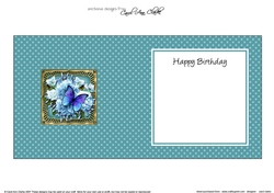 Flowers & Butterfly in a Gold Frame square landscape insert