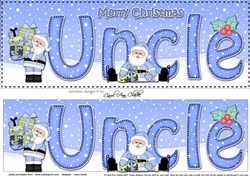 Large DL Merry Christmas UNCLE 3D decoupage with Santa