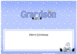 Large DL Merry Christmas GRANDSON insert with Santa
