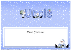 Large DL Merry Christmas UNCLE insert with Santa
