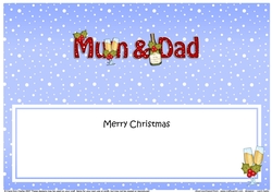 Large DL Merry Christmas MUM & DAD with Champagne insert
