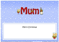 Large DL Merry Christmas MUM with Champagne insert