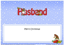 Large DL Merry Christmas HUSBAND insert with Gnome insert