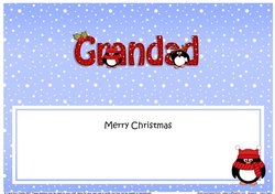 Large DL Merry Christmas GRANDAD insert with Penguins