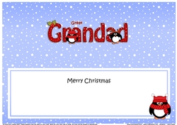 Large DL Merry Christmas GREAT GRANDAD insert with Penguins