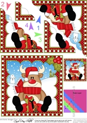 Christmas Rudolph Scalloped Corner Stacker