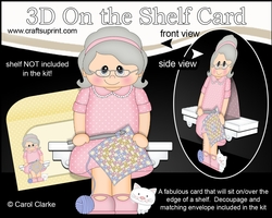 3D On the Shelf Card Kit - Old Lady Betsy loves to Crochet