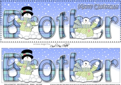Large DL Merry Christmas BROTHER 3D decoupage with Snowman Rio