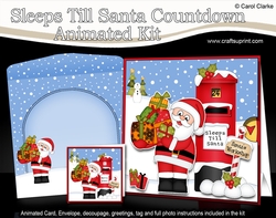 3D Animated Sleeps Till Santa Christmas Postbox Countdown Card Kit - Santa has lots of Presents