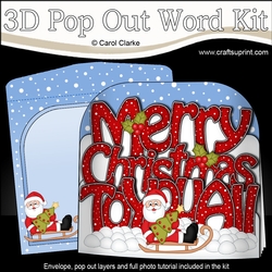 3D Pop Out Christmas Word Card Kit - Merry Christmas TO YOU ALL with Santa