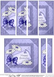 Daisies on Metallic Lace Quick Card with Side Stacker