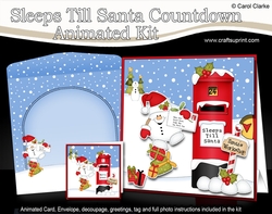 3D Animated Sleeps Till Santa Christmas Postbox Countdown Card Kit - Snowball Sam has a Letter for Santa