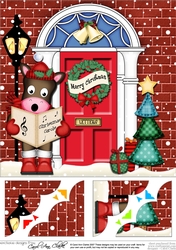 Christmas GiGi Horse - 8 x 8 Christmas Door Scalloped Corner Topper