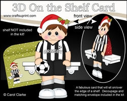 3D On the Shelf Card Kit - Little Christmas Footballer plays for Grimsby